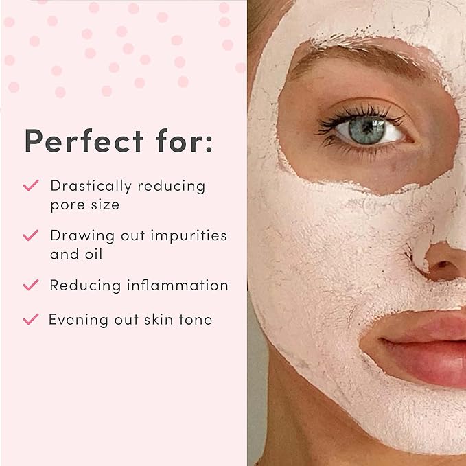 Sand & Sky Clay Mask for Face Pore Minimizer - Australian Pink Clay Detoxifying Face Mask for Pores, Kaolin Clay Mask, Brightening Vitamin C Formula, Brush Included