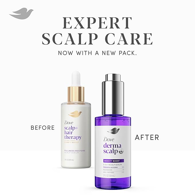 Dove Derma Scalp Density Boost 3-in-1 Scalp Serum 1 ct With Prebiotic Glycerin, Zinc + Peptides, and Niacinamide For Breakage And Hair Thinning 2 oz