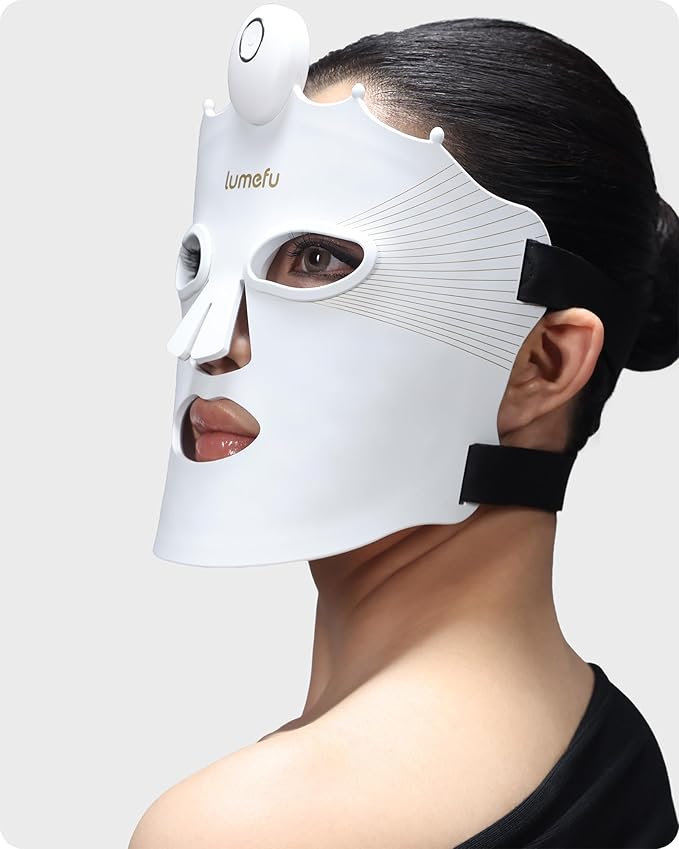 Lumefu Nimbus FDA-Cleared Light Therapy Mask, 3 Mode LED with Red, Near Infrared &Blue for Anti-Aging, Acne &Skin Rejuvenation, Roll to Pack OdorFree, Full face Comfort Fit, Cordless, USBC Recharge