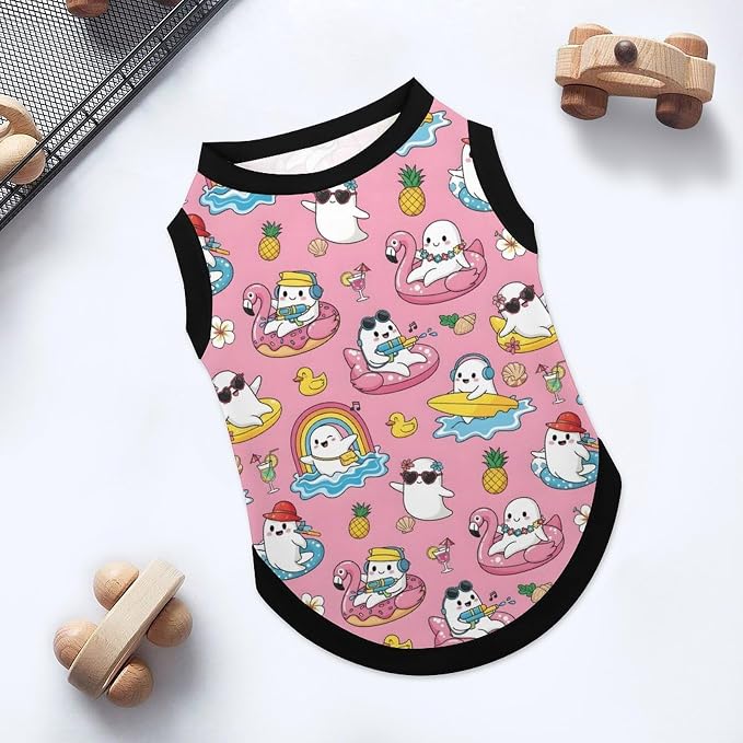 Halloween Pet Vest Spooky Pool Pet Shirts Large | cute boo Dog Shirt Vest cute pet Sleeveless Vests Ice Silk Dog T-Shirts holiday Dog Clothes Halloween Canine Wear