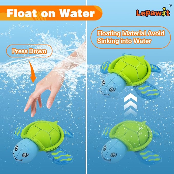 Dog Pool Toys, Floating Water Toys for Dogs, Squeaky Dog Toys for Water or Pool, Outdoor Beach Interactive Dog Toys for Small and Medium Dogs – Turtle