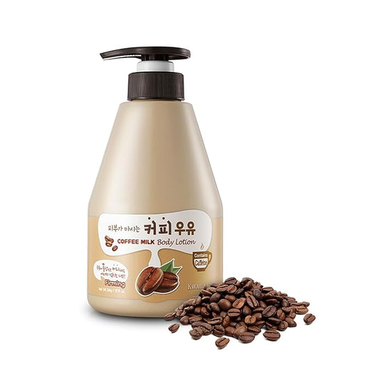 WELCOS KWAILNARA Coffee Milk Body Lotion (19.75 Fl Oz) – Energizing Korean Body Lotion for Deep Hydration | Milk Protein, Royal Jelly, & Coffee Extract Antioxidant Care | Paraben-Free & Non-Greasy