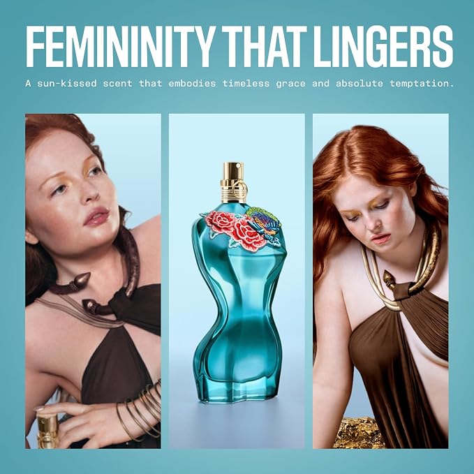 Jean Paul Gaultier La Belle Paradise Garden Eau de Parfum for Women - Long Lasting Floral Amber Womens Perfume with Blue Water Lily, Iris & Vanilla - Designer Fragrance Spray, 3.4 oz