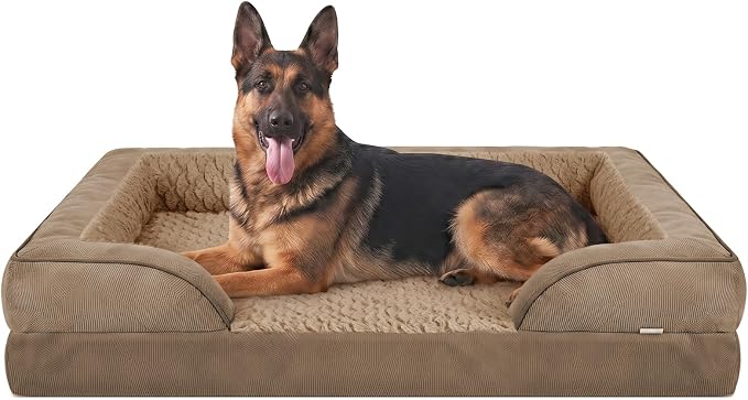 Orthopedic Extra Large Dog Bed, XXL Waterproof Dog Sofa, Egg-Crate Foam Couch with Washable Removable Cover, Waterproof Lining and Nonskid Bottom
