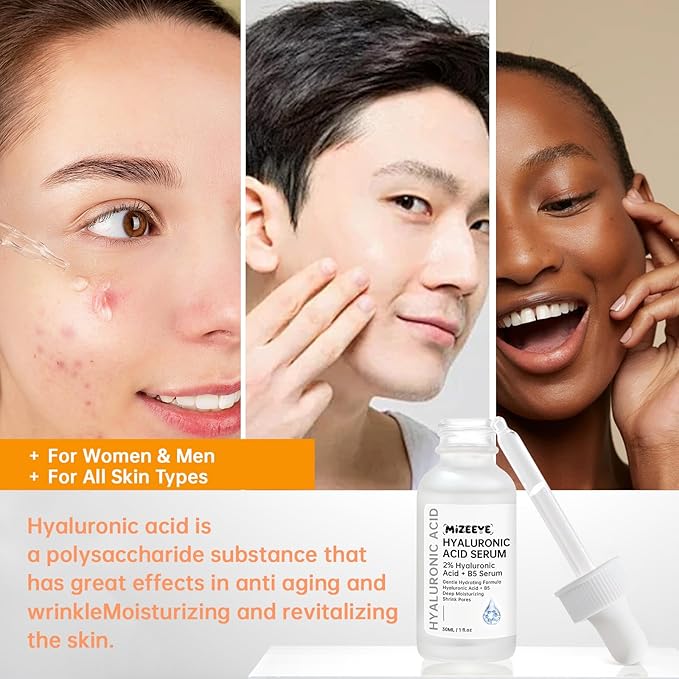 Hyaluronic Acid 2% + B5 Facial Serum, 30ML Hyaluronic Acid Serum For Face, Moisturizing, Shrink Pores