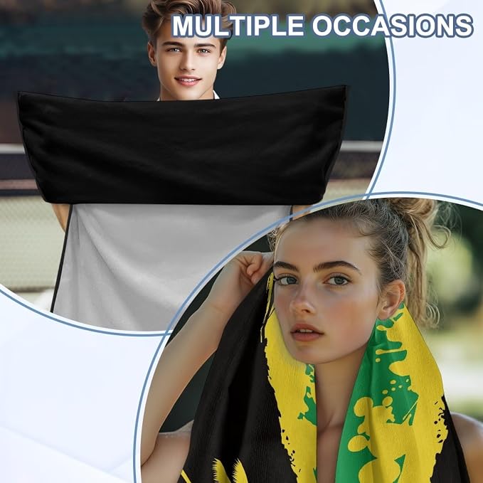 INSTANTARTS Jamaican Flag Coconut Tree Car Seat Towel Cover Yoga Towel Car Seat Cover