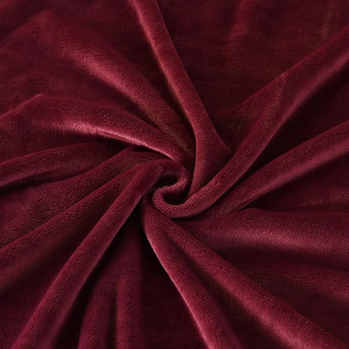 TASTHROW Burgundy Throw Blanket 50x60 Inches | Soft Plush Cozy Fleece Flannel Throw Blanket, Lightweight Warm Throws for Bed, Couch, Bedroom and Living Room, All Seasons