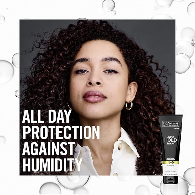 TRESemme Hair Gel with Vitamin B, Extra Hold Hair Gel, Protect Hair from Damaging Hair Dryer, Styling Tools & Appliances, Volumizing Hair Products with Frizz Control, 5 Tubes - 9 Oz. Ea.