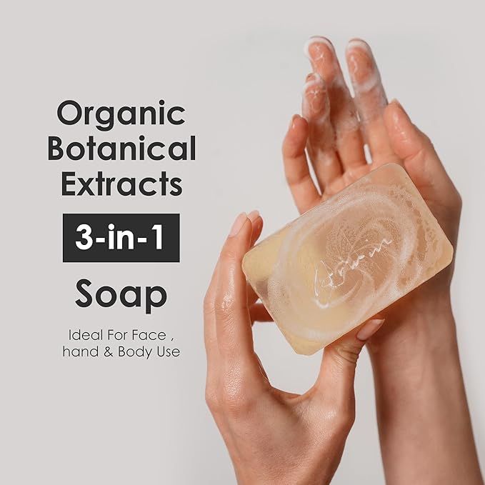 ARWIN Glycerin Soap Bar 180g / 6.3 oz for Face & Body, Natural Transparent Soap for Sensitive Skin, Gentle Cleansing, Hydrating & Soothing with Phytoncide, Japanese Pine Scent, SLS & Triclosan Free