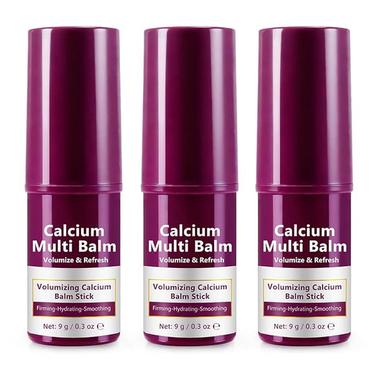 Calcium Multi Balm Stick - 3Pack, Wrinkle Repair & Firming Balm, Collagen Infused Face Stick, Intense Hydration for Deep Wrinkles on Eye, Anti-Aging & Lifting Care, 0.9 Oz