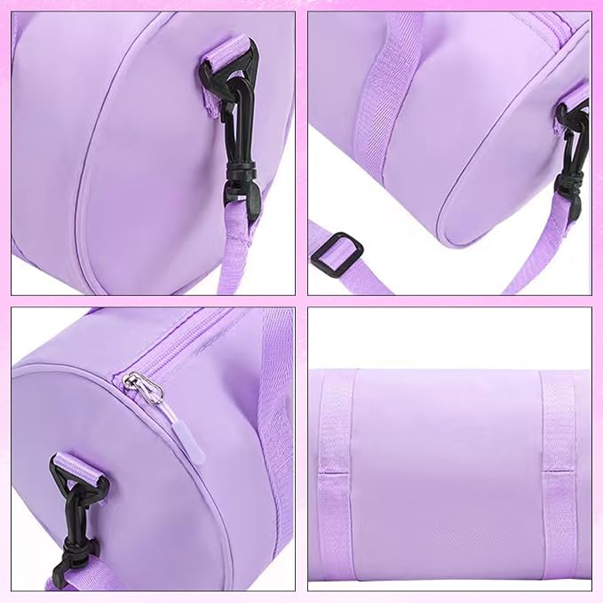 Ballet Dance Bag Mini Gym Bag Lightweight Small Duffle Bag 10L Cute Crossbody Bag for Yoga Swimming Sport (Purple)