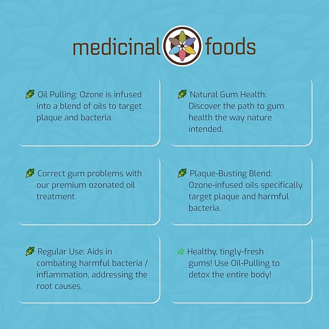 Medicinal Foods Gumtite Ozonated Mouthwash Oil | Natural Treatment for Gum Health | Oral Care | Gum Inflammation Relief | Plaque Prevention | Fight Bad Breath | Gum Repair & Dental Health