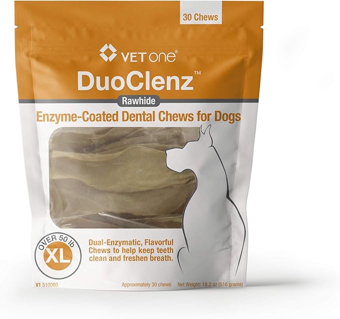 Vet One DuoClenz Rawhide Dental Hygenic Chews for Dogs, 30-Count Bag (Extra Large Dogs)