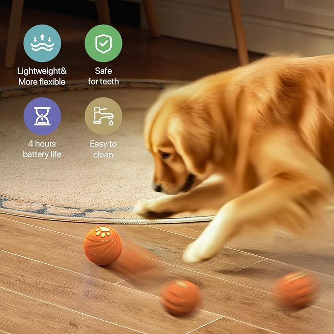 Interactive Dog Toys Automatic Bouncing Dog Ball for Small & Large Dogs
