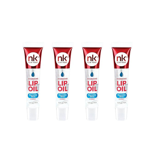 Nicka K Hydrating Lip Oil Nourishing Glass (CHERRY-4PK)
