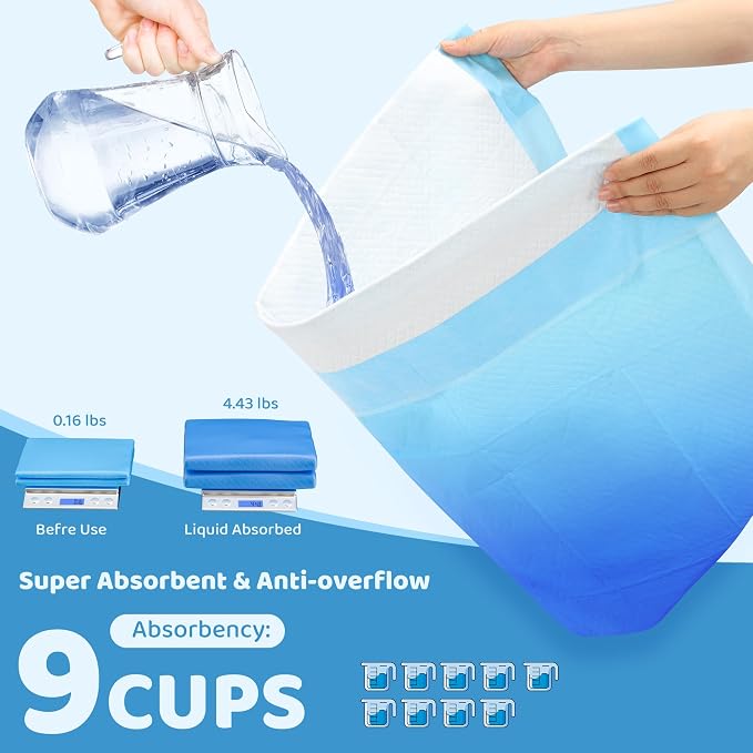 Upgrade Leak-Proof Pet Training and Puppy Pads, Jumbo Pee Pads for Dogs with Thicken Polymer Heavy Absorbency, Quick Dry Disposable Pee Pads for Cats Dogs (100, Regular 30''x36'')