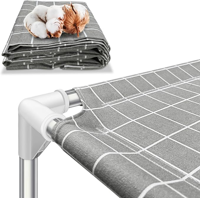 Elevated Dog Bed Pet Cot - Raised Dog Cots Beds for Large Dogs | Detachable Cat Dog Pet Bed, 0.5mm stainless steel frame, Heavy-duty double-layer cotton fabric, large pet resting platform