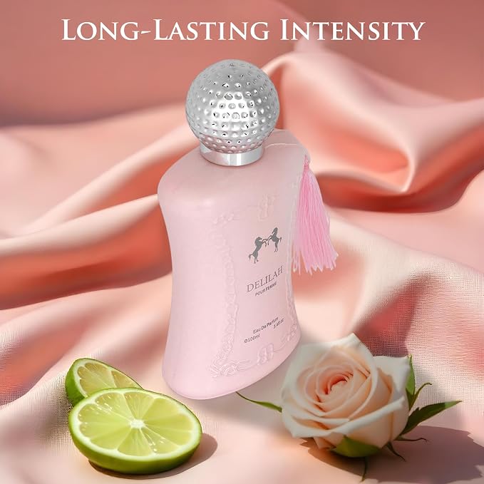 Delilah for Women - Floral Fruity Fragrance - Top Notes of Rose, Peony, Lychee, Bergamot & Nutmeg - Base Scents of Cashmeran, Cedar & Incense - Free of Paraben - Elegant 100ml Bottle, Women Parfume