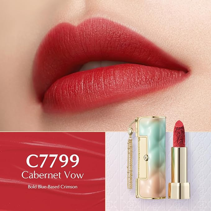 FLORASIS Blooming Rouge Soft Matte Love Lock Lipstick for Women Satin Matte Lipsticks (C7799 Cabernet Vow)