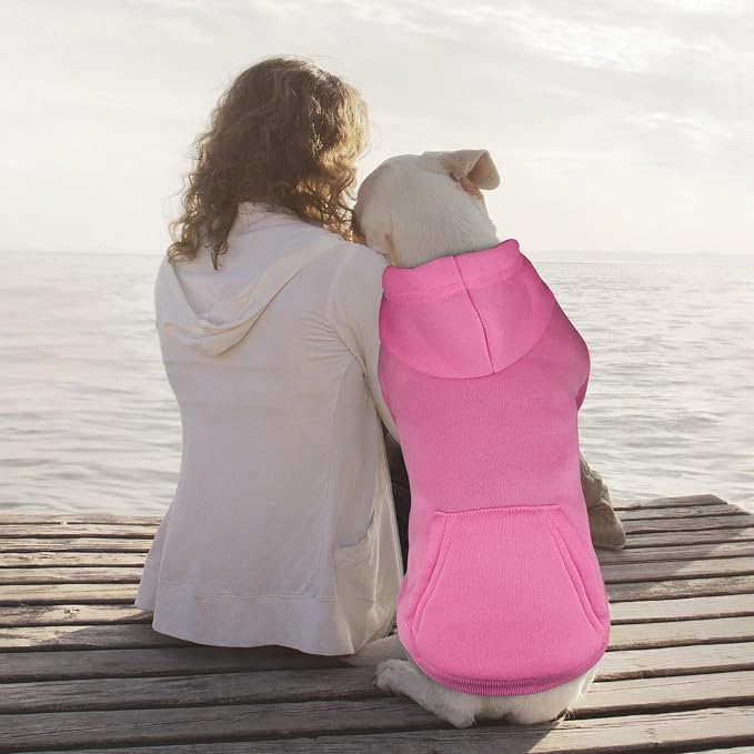 Dog Sweaters for Large Dogs,Dog Hoodie Sweater Solid Soft Brushed Fleece Pet Clothes Pet Hoodie Sweatshirt with Pocket(Pink-XL)