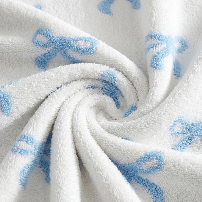 Soft Throw Blanket for Couch-Cozy Reversible Knitted Blankets | Lightweight Warm Fluffy Decor for Women, Mom, Her & Girls, Sofa, Chair, Bed, 50x60in,Bubble Bowknot Blue