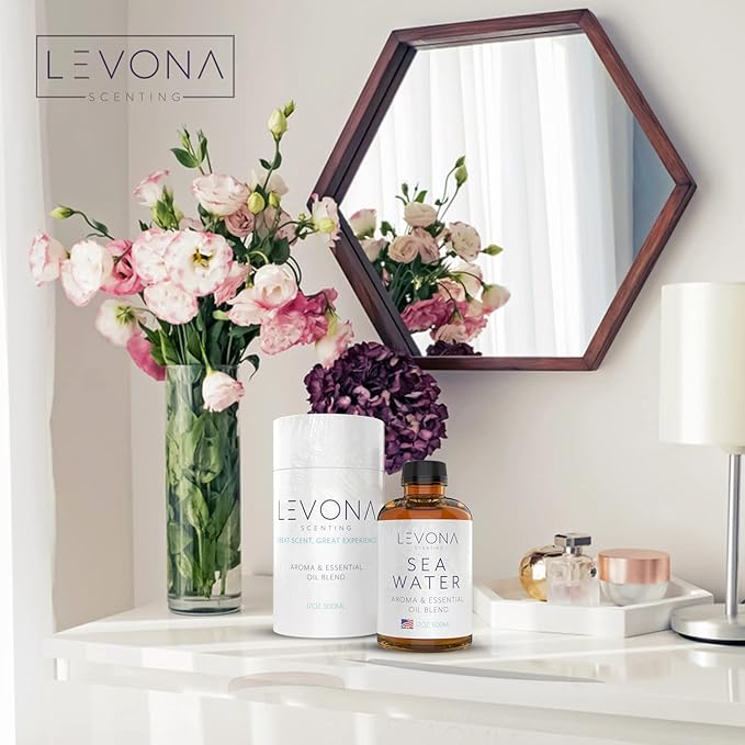 Levona Scent Essential Oil for Diffuser: Home Luxury Scents Fragrance Oil - Aroma Oil for Humidifiers - Hotel & Office Diffuser Oils - Essential Oils for Diffusers for Home - 500 Ml Sea Water