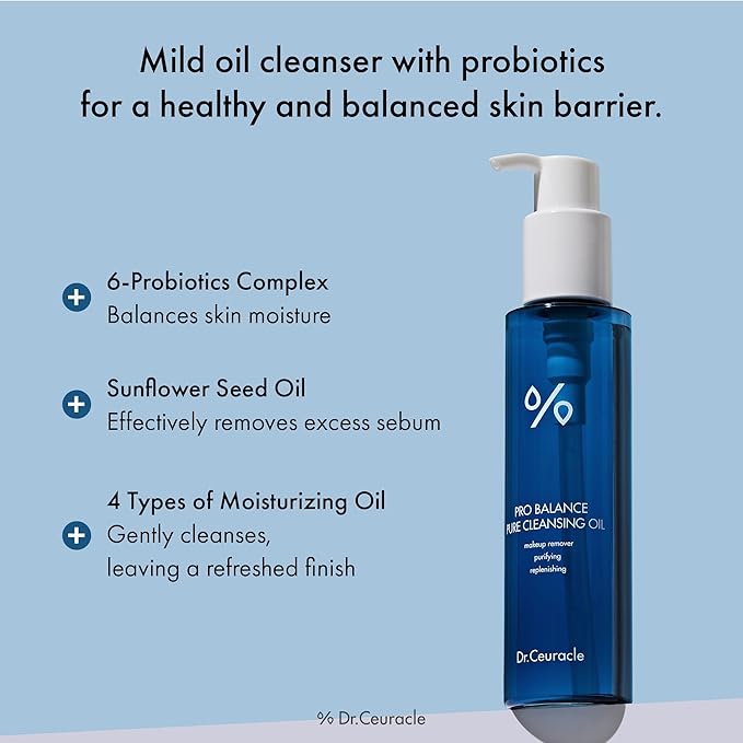 Dr.Ceuracle Pro Balance Cleanser Duo Set (Cleansing Oil & Cleansing Foam) - Hydrating pH Balanced Daily Facial Wash for All Skin Types, Korean Skincare Gift Set