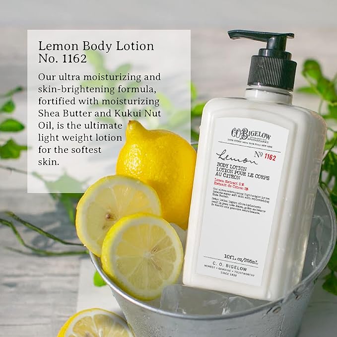 C.O. Bigelow Apothecary Duo Handcare Gift Set, Lemon Hand Soap & Body Lotion, Liquid Hand Wash & Moisturizing Body Lotion, Set of 2, 10 Fl Oz