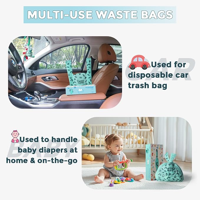 Cat Litter Disposal Bags and Dog Poop Bags with Handle,Cornstarch Based Extra Thick and Guaranteed Leak Proof Poop bags for Kitty and Doggy(360 Count 1.1 Gallon,Lavender Scent)
