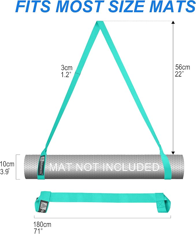 A AZURELIFE [MAT NOT Included] Yoga Mat Sling, Yoga Mat Straps for Carrying, Easy-Cinch Yoga Mat Holder Strap