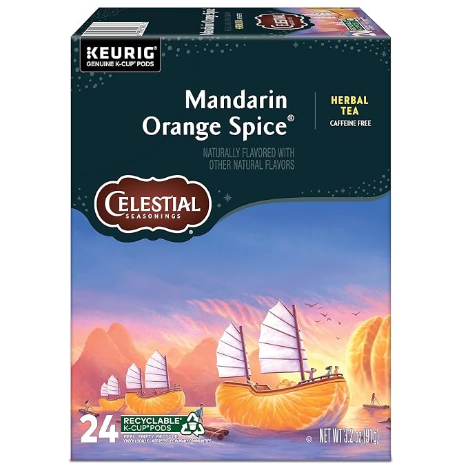 Celestial Seasonings 14735CT Mandarin Orange Spice Herb Tea K-Cups, 96/carton
