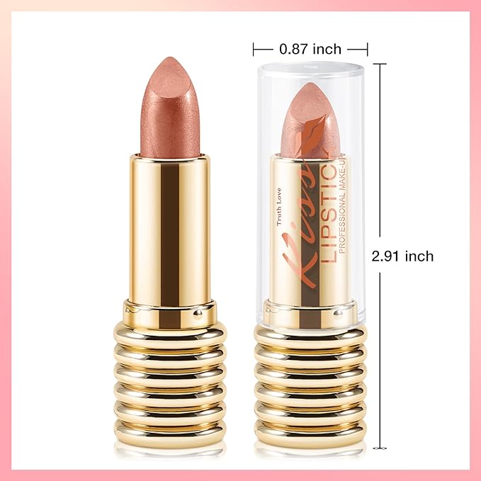 Boobeen Glitter Lipstick for Women Metallic Lip Stick Sparkling Shine Lip Makeup, Bold Smooth Lip Color High Pigment Long Lasting, Creamy Lipstick Full Coverage