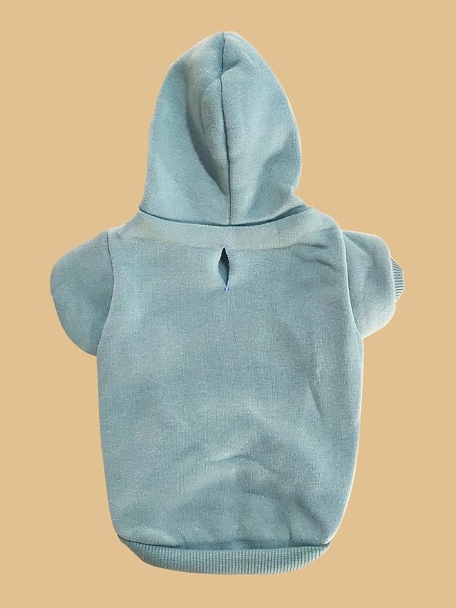 Basic Dog Hoodie Sweatshirt Puppy Sweater Warm Cat Costumes Pet Clothes for Chihuahua Puppy Kitten Small Medium Dogs Cadet Blue Small