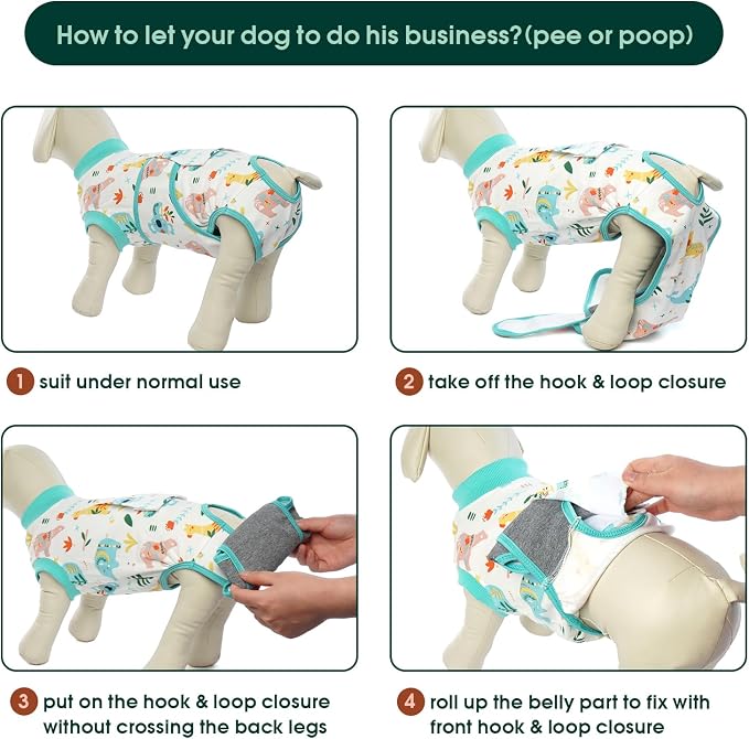Kuoser Recovery Suit for Dogs Cats, Soft Dog Surgery Suit Female Male Spay | Professional Dog Onesie for Surgery, Substitute E-Collar & Cone, Prevent Licking Dog surgical suit Pet Neuter Suit