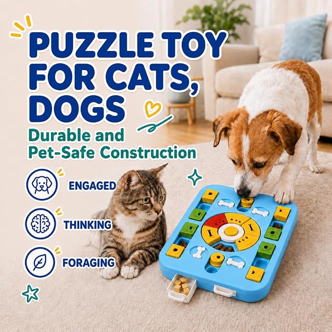 Interactive Cat Puzzle Toy, Maze Slow Feeder, 15.4 in