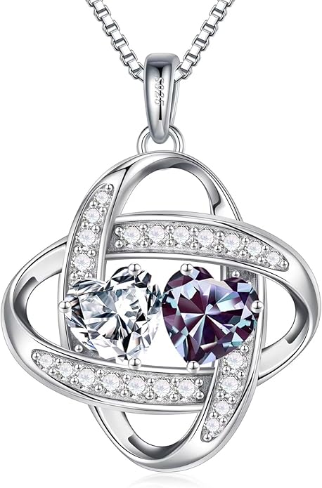 Iefil Valentines Day Gifts for Her - 925 Sterling Silver Love Knot Necklace, Anniversary Birthday Jewelry Gifts for Wife Girlfriend Mom