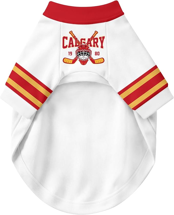 Calgary Dog Clothes Personalized Pet T Shirt for Dogs Gift | Custom Name Number Jersey Style Pet Shirt for Dog