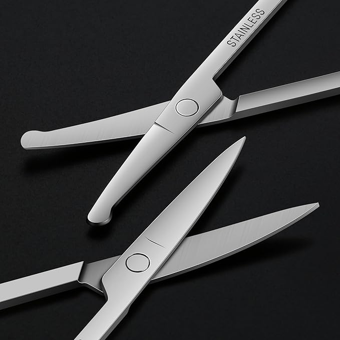 6-Pack Small Grooming Scissors for Nose Hair Beauty Curved,Stainless Steel,Manicure Cuticle Scissors All Purpose for Men Women Eyebrows Ear Beard Hair trimming