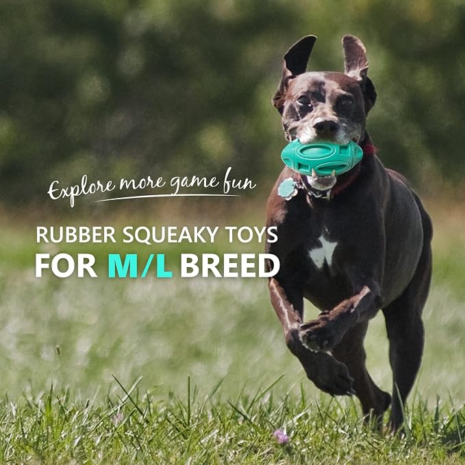 EASTBLUE Dog Toys for Aggressive Chewers, Indestructible Squeaky Football