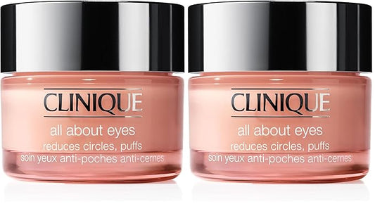 Clinique All About Eyes Lightweight Eye Cream With Vitamin C | Hydrating,Brightening,Depuffing + Dark Circle Reducing,1 Ounce,(Pack of 2)