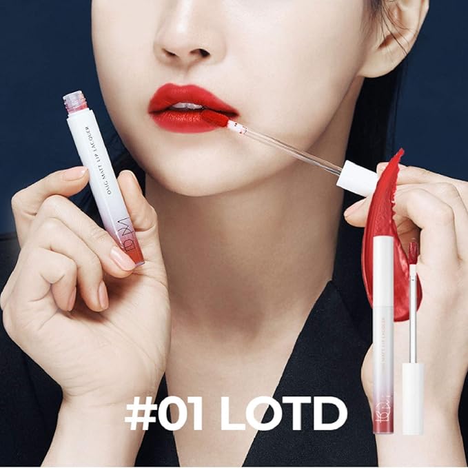 bom OMG Matte Lip Lacquer Waterproof Long Wearing Cherry Pink Liquid Lipstick Matte Finish Full Coverage 0.14 oz (Red)