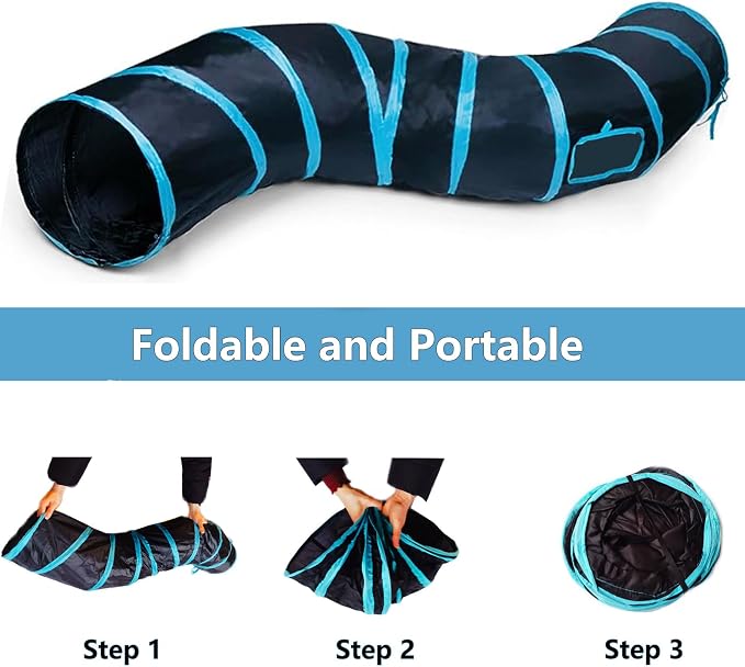 Cat Tunnel, Cat Tunnels for Indoor Cats, S-Shape Foldable Cats Cave