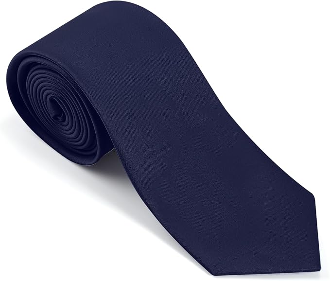 Black Tie Set in Gift Box Mens Solid Color 3.15" (8CM) Black Necktie and Pocket Square Set