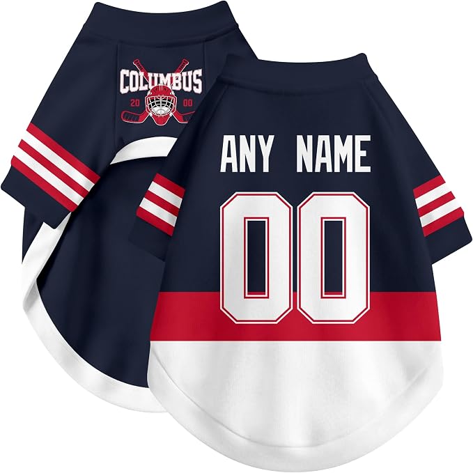 Columbus Dog Clothes Personalized Pet T Shirt for Dogs Gift | Custom Name Number Jersey Style Pet Shirt for Dog