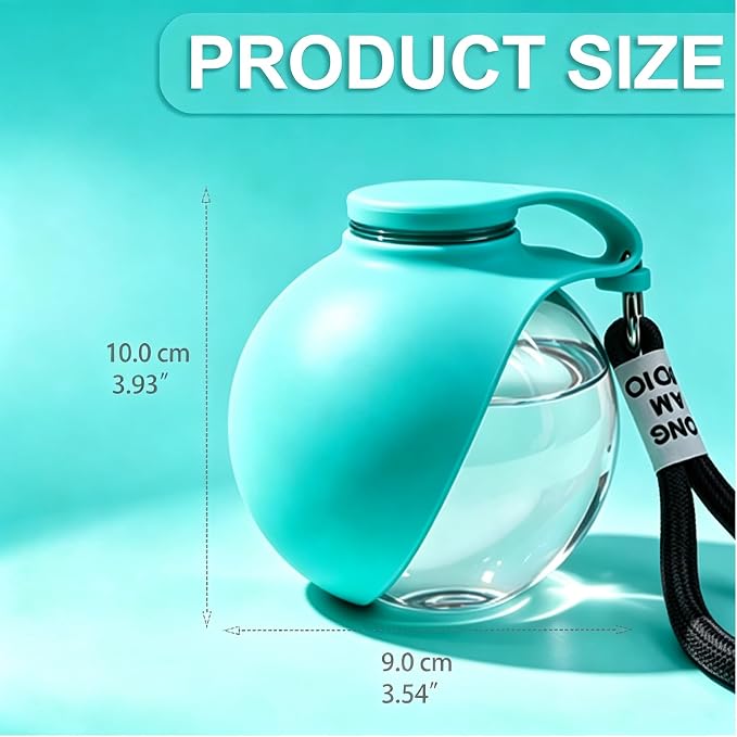 Dog Water Bottle Portable, 2in1 Round Dog Water Bowl PET 10oz