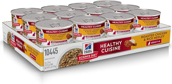 Hill's Science Diet Adult 1-6 Healthy Cuisine Wet Cat Food | #1 Veterinarian Recommended, Roasted Chicken & Rice, 2.8 oz. Cans, 24-Pack