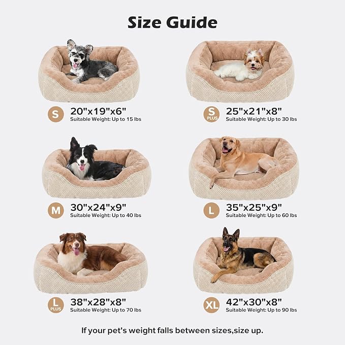 Small Dog Bed Washable Orthopedic Calming Warming Durable Pet Bed with Anti-Slip Bottom