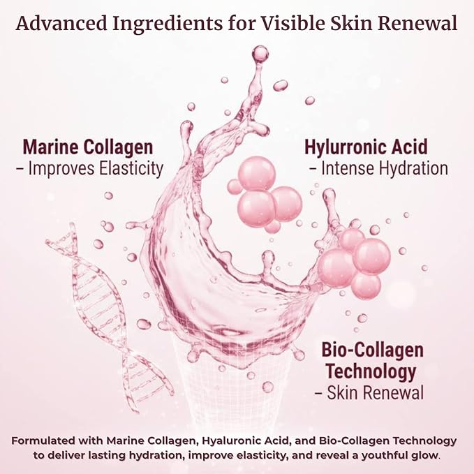 Korean Overnight Collagen Face Mask (4 PACKS) - Hydrating Deep Collagen Mask for Women - Anti-Aging Bio-Collagen Real Deep Mask - Glass Skin Facial Treatment