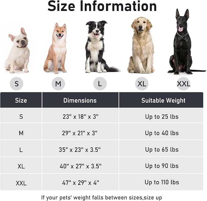 FURTIME Washable Dog Bed Large Sized Dogs, Deluxe Medium Dog Crate Beds | Comfy Fluffy Kennel Pad Anti-Slip Pet Sleeping Mat, Machine Washable Dogs Pillow, 35"x23"x3.5", White
