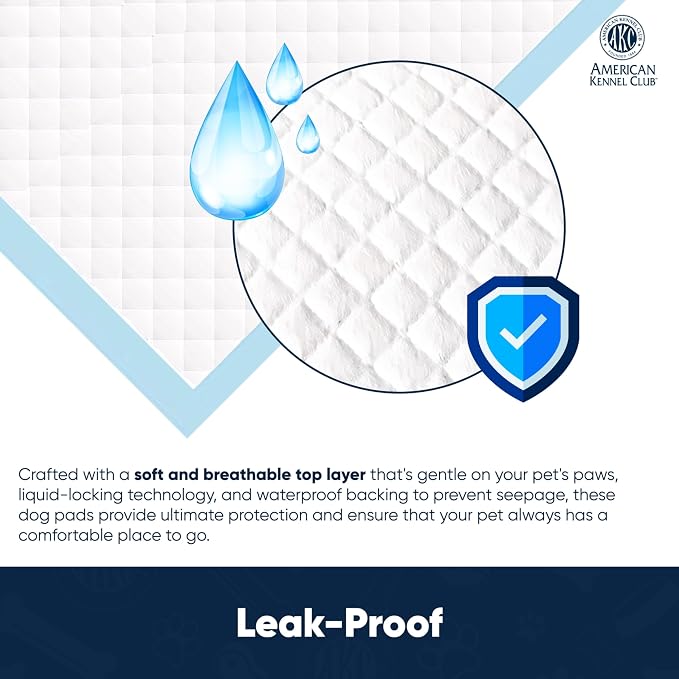 American Kennel Club Scented Puppy Training Pads with Ultra Absorbent Quick Dry Gel – 22 x 22 Pee Pads for Dogs - Lemon Scented - 100 Count (Pack of 2)